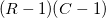 (R-1)(C-1)