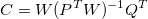  C = W(P^TW)^{-1}Q^T