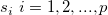 s_i \ i=1, 2, ..., p