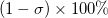 (1-\sigma )\times 100\%