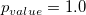 p_{value} = 1.0\!