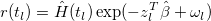 r(t_l)=\hat H(t_l)\exp (-z_l^T\hat \beta +\omega _l)