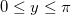 0\leq y\leq \pi