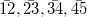\bar{12}, \bar{23}, \bar{34}, \bar{45}