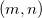 (m,n)\!