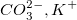 CO_{3}^{2-}, K^{+}