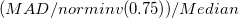 (MAD/norminv(0.75))/Median\,
