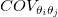 COV_{\theta_i \theta_j}\,