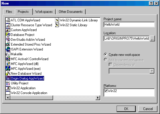 Getting Started Using the Origin Dialog AppWizard image75.gif