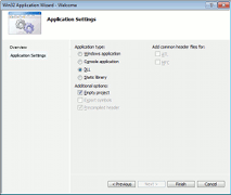 Win32 Application Wizard dialog