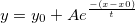 y = y_0 + Ae^{\frac {-(x-x0)} {t}}