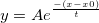 y = Ae^{\frac {-(x-x0)} {t}}