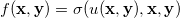 
f(\mathbf{x},\mathbf{y})=\sigma(u(\mathbf{x},\mathbf{y}),\mathbf{x},\mathbf{y})
