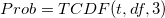 Prob = TCDF(t, df, 3)