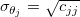 \sigma_{\theta_j}=\sqrt{c_{jj}}\,\! \sigma_{\theta_j}=\sqrt{c_{jj}}\,\!