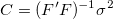 C=(F'F)^{-1}\sigma^2 C=(F'F)^{-1}\sigma^2