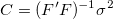 C=(F'F)^{-1}\sigma^2