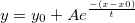 y = y_0 + Ae^{\frac {-(x-x0)} {t}}