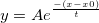 y = Ae^{\frac {-(x-x0)} {t}}