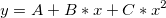 y = A + B*x + C*x^2