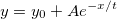 \begin{matrix}y=y_0+Ae^{-x/t}\end{matrix} \begin{matrix}y=y_0+Ae^{-x/t}\end{matrix}