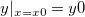 y|_{x=x0}=y0 y|_{x=x0}=y0