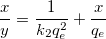 \frac{x}{y} = \frac{1}{k_{2}q_e^2}+\frac{x}{q_e}