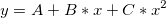 y = A + B*x + C*x^2