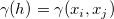 \gamma (h) = \gamma (x_i, x_j)